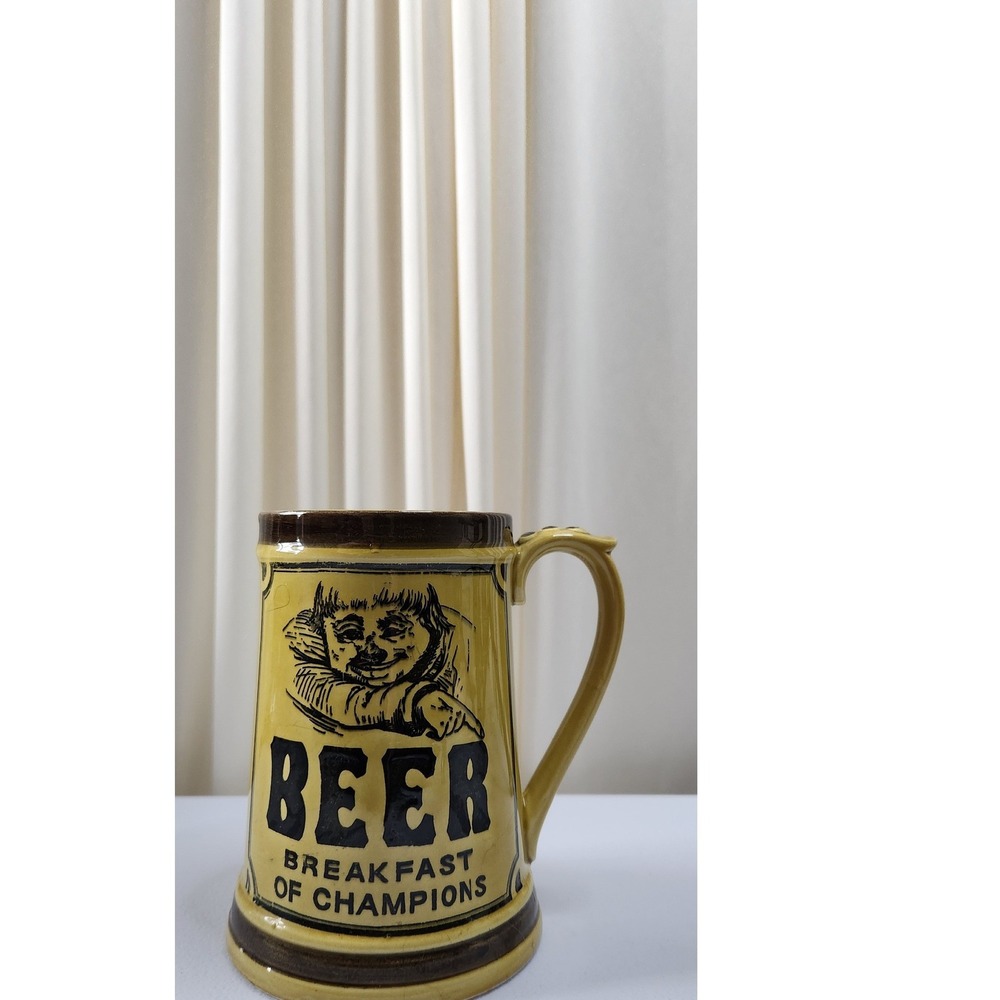 Vintage Beer Breakfast of Champions Ceramic Stein Mug
